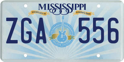 MS license plate ZGA556