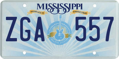 MS license plate ZGA557
