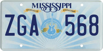 MS license plate ZGA568