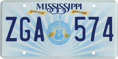 MS license plate ZGA574