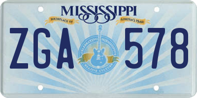 MS license plate ZGA578