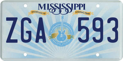 MS license plate ZGA593
