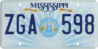 MS license plate ZGA598