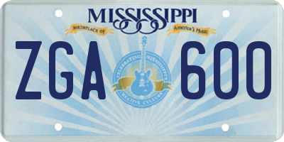 MS license plate ZGA600