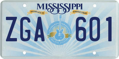 MS license plate ZGA601