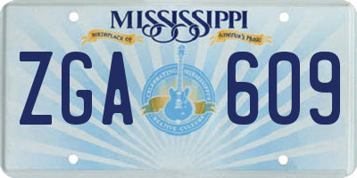 MS license plate ZGA609