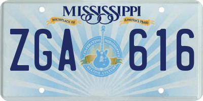 MS license plate ZGA616