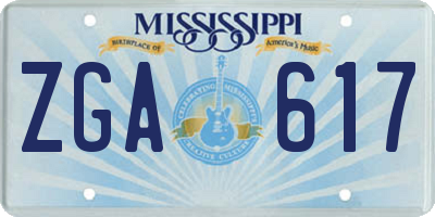 MS license plate ZGA617