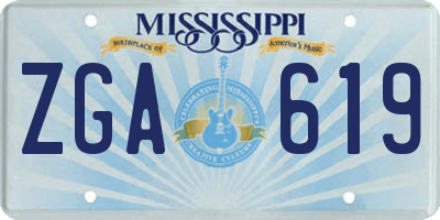 MS license plate ZGA619