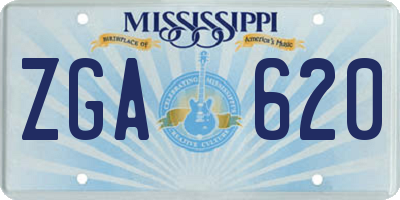 MS license plate ZGA620