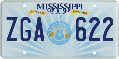 MS license plate ZGA622
