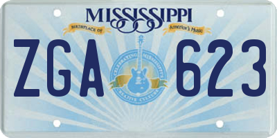 MS license plate ZGA623