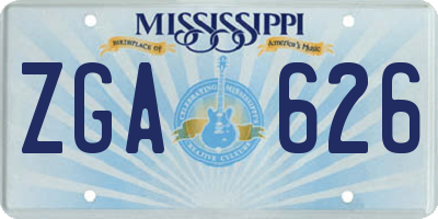MS license plate ZGA626