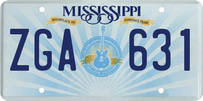 MS license plate ZGA631