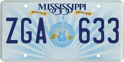 MS license plate ZGA633