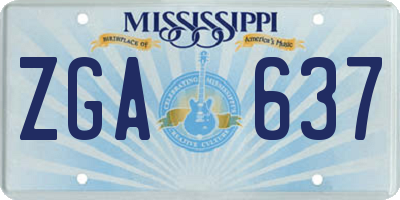 MS license plate ZGA637