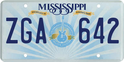 MS license plate ZGA642