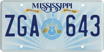 MS license plate ZGA643