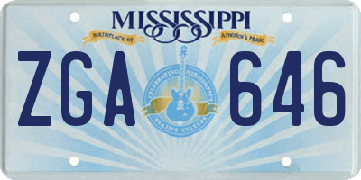 MS license plate ZGA646