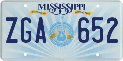 MS license plate ZGA652