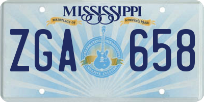MS license plate ZGA658