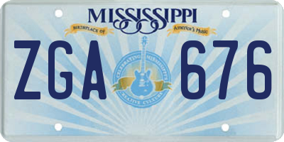 MS license plate ZGA676