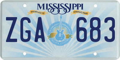 MS license plate ZGA683