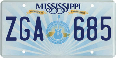 MS license plate ZGA685