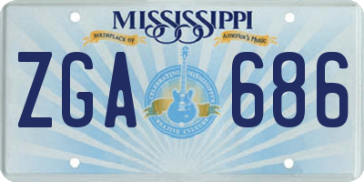 MS license plate ZGA686