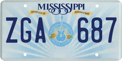 MS license plate ZGA687