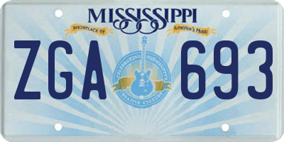 MS license plate ZGA693