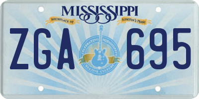 MS license plate ZGA695