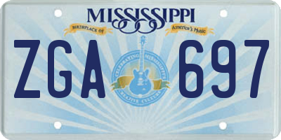 MS license plate ZGA697