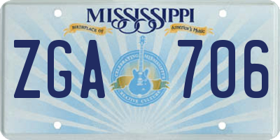 MS license plate ZGA706