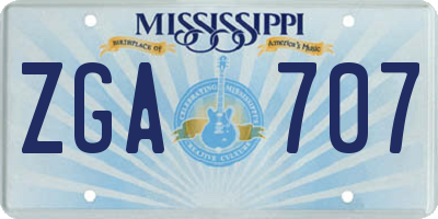 MS license plate ZGA707