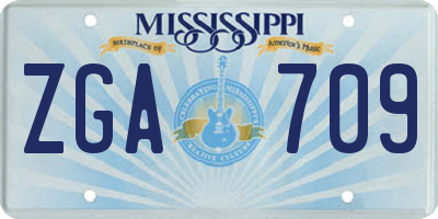 MS license plate ZGA709