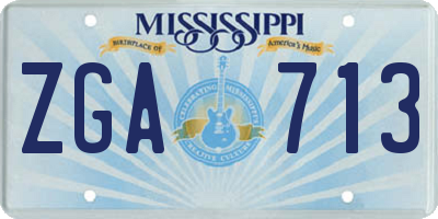 MS license plate ZGA713