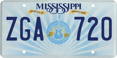 MS license plate ZGA720