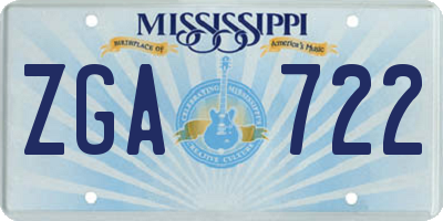 MS license plate ZGA722