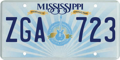 MS license plate ZGA723