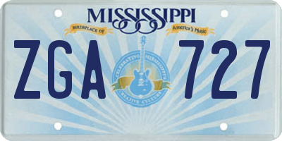 MS license plate ZGA727