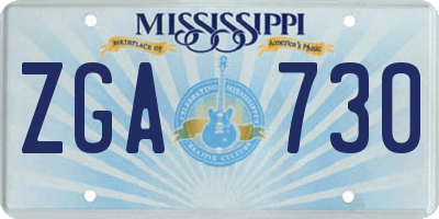 MS license plate ZGA730