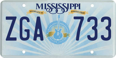 MS license plate ZGA733