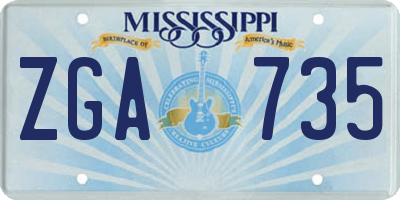 MS license plate ZGA735