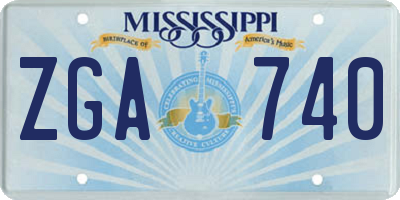 MS license plate ZGA740