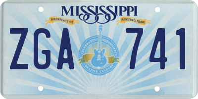 MS license plate ZGA741