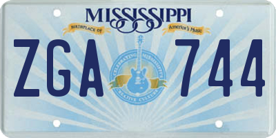 MS license plate ZGA744