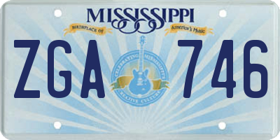 MS license plate ZGA746