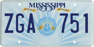 MS license plate ZGA751