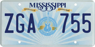 MS license plate ZGA755